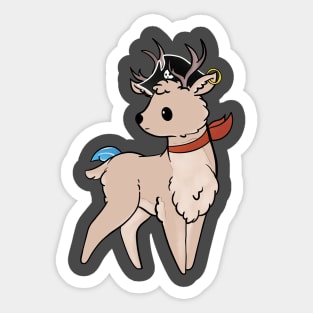 Cute Pirate Deer Black Sticker